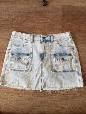 Aerie Light Blue Denim Mini Skirt